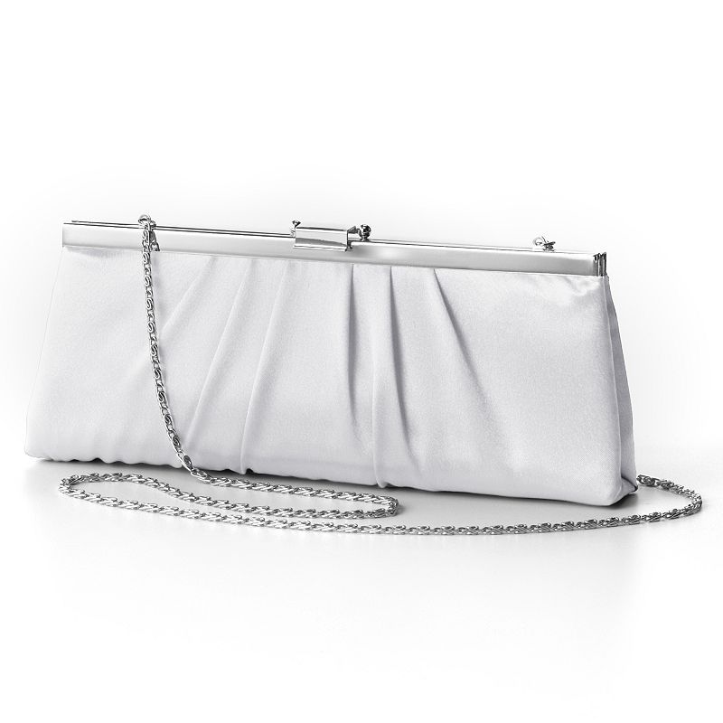 UPC 684835003100 product image for Gunne Sax by Jessica McClintock Pleated Satin Convertible Clutch, Women's, White | upcitemdb.com