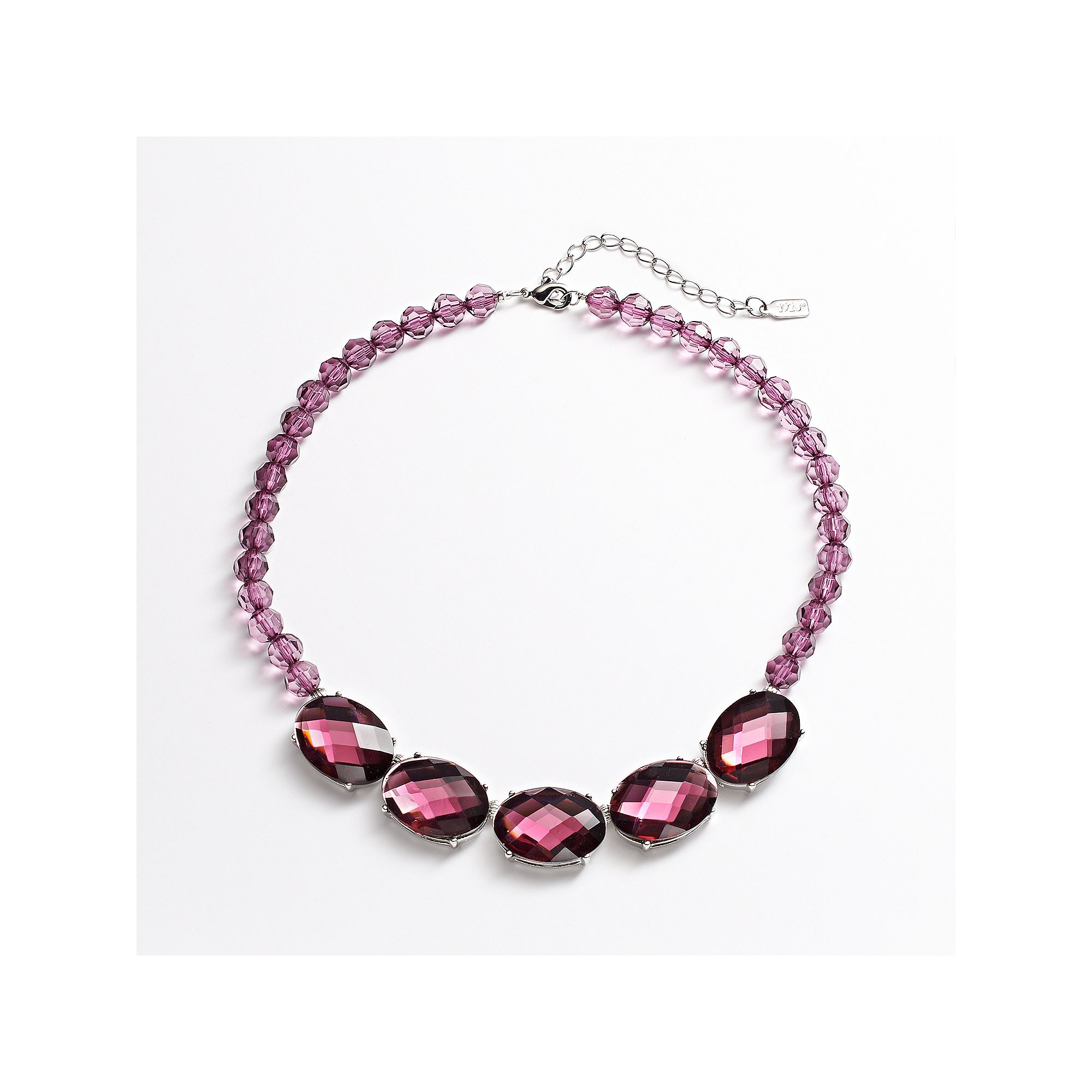 1928 Silver Tone Simulated Crystal and Bead Necklace, Womens, Size: 16,