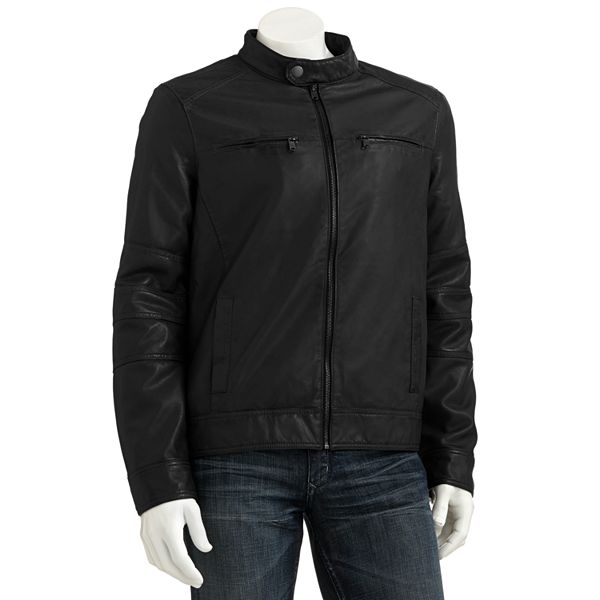 Marc Anthony Faux Leather Motorcycle Jacket Men