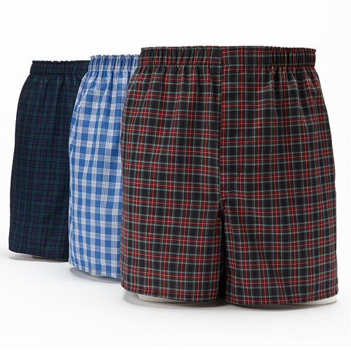 Big & Tall Hanes 3-pk. Plaid Boxers