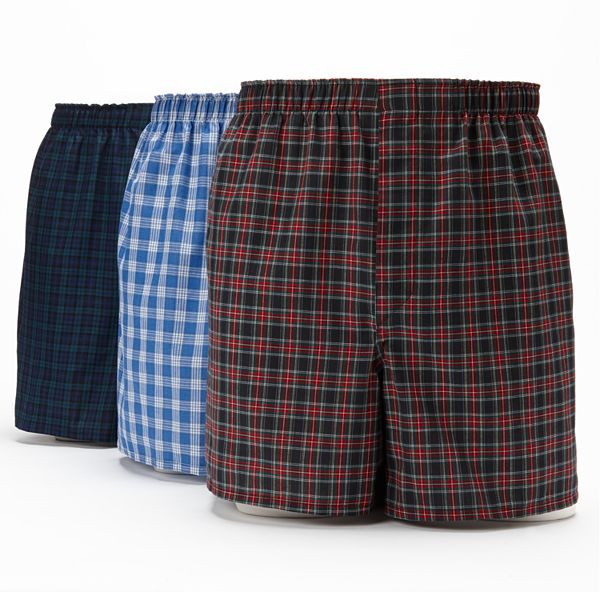 Big & Tall Hanes® 3pk. Plaid Boxers