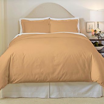Pointehaven Solid 500-Thread Count Cotton Sateen 3 pc Duvet Cover Set
