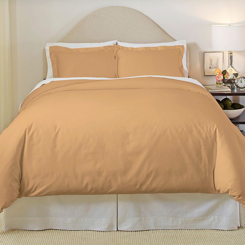 Pointehaven Solid 500-Thread Count Cotton Sateen 3-pc. Duvet Cover Set - Ki