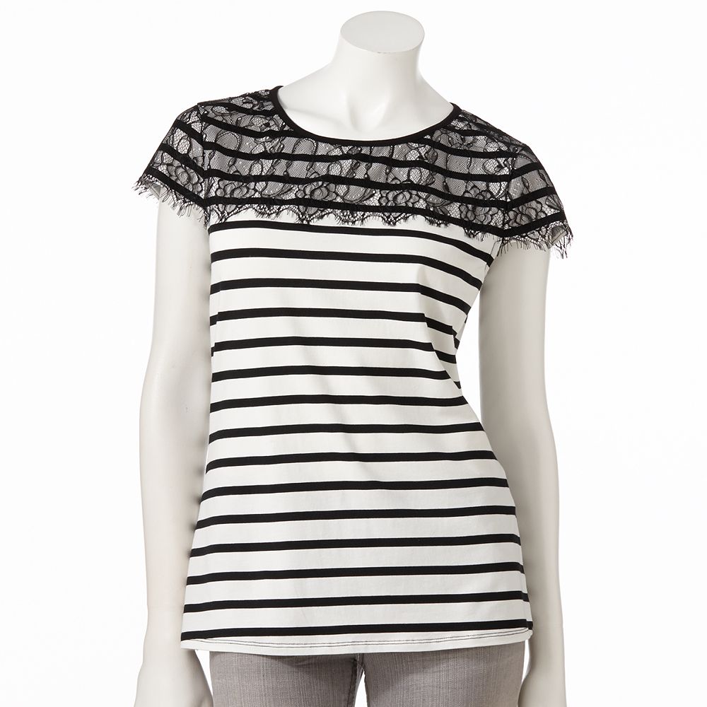 Everly Creme Stretch Lace Top main image 1