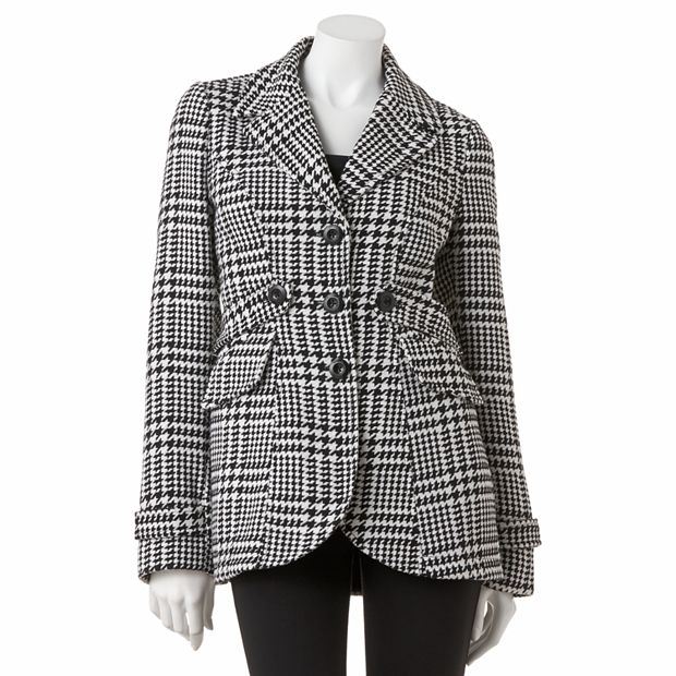 Candie's® Houndstooth Wool Blend Coat - Juniors