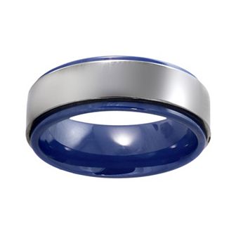 Gold LLC Stainless Steel and Blue Ceramic Band - Men