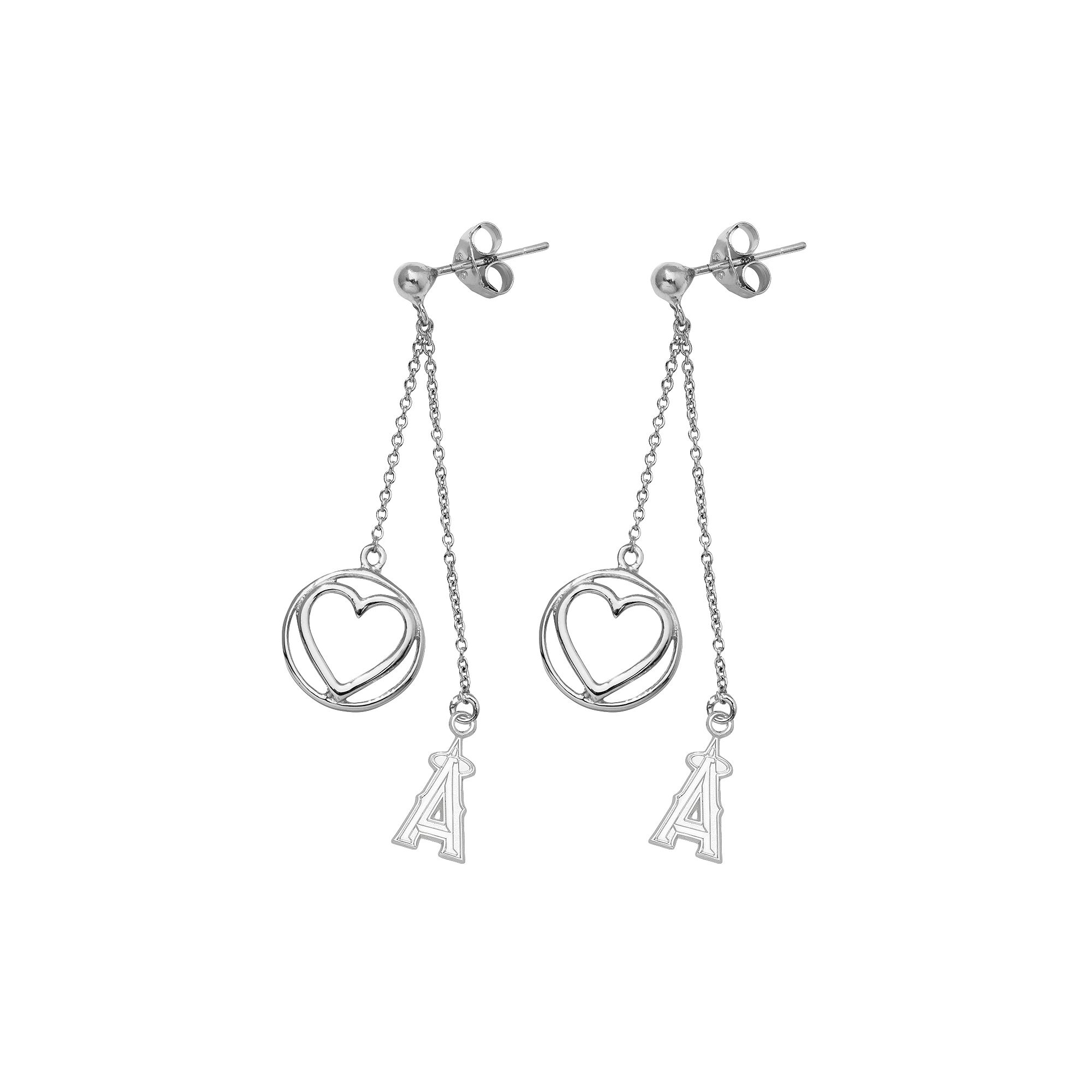 Los Angeles Angels of Anaheim Beloved Sterling Silver Linear Drop Earrings,