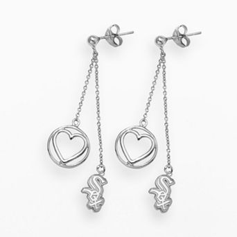 LogoArt Chicago White Sox Beloved Sterling Silver Linear Drop Earrings