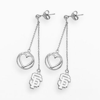 LogoArt San Francisco Giants Beloved Sterling Silver Linear Drop Earrings