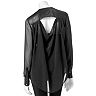 Rock & Republic® Faux-Leather Trim Chiffon Shirt - Women's