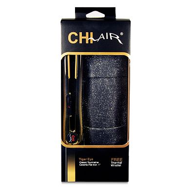 CHI Air Tiger Eye Classic 1-in. Ceramic Flat Iron with Thermal Wristlet