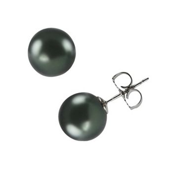 PearLustre by Imperial 18k White Gold Tahitian Cultured Pearl Stud Earrings