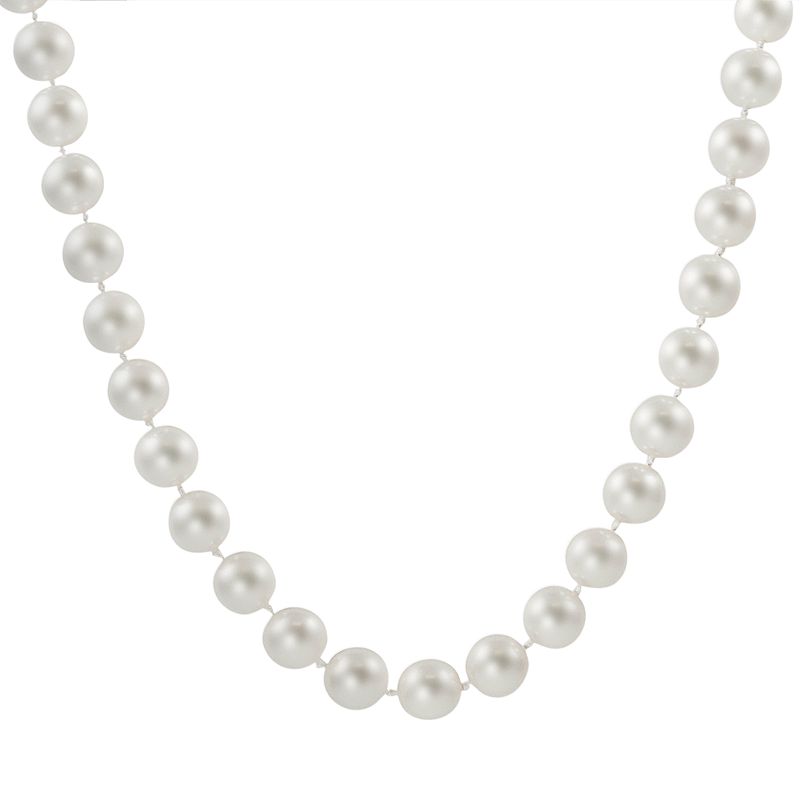18k White Gold 1/10-ct. T.W. Diamond and AAA Akoya Cultured Pearl Necklace