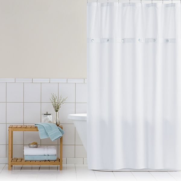 Home Classics Waffle Retreat Fabric Shower Curtain