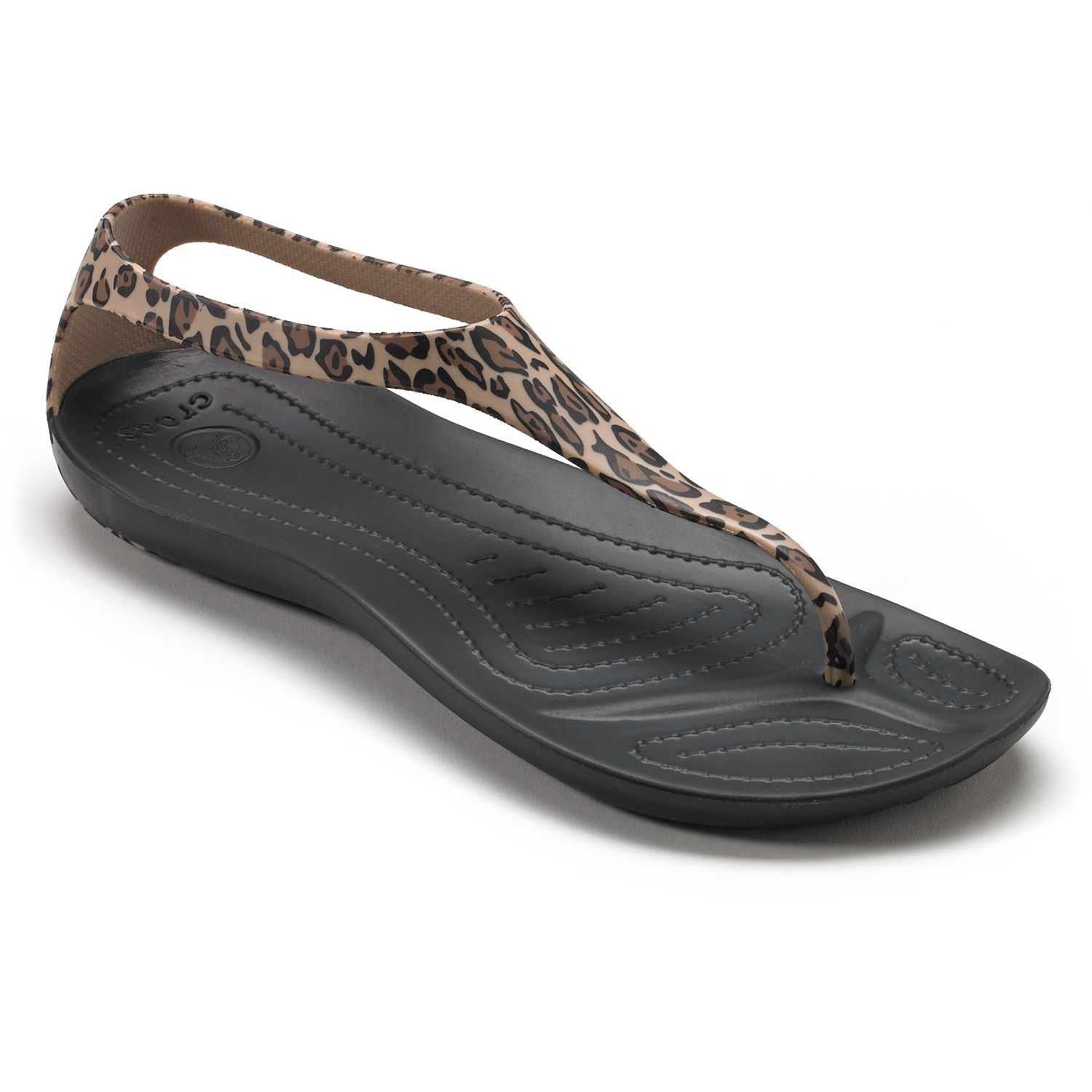 crocs leopard flip flops