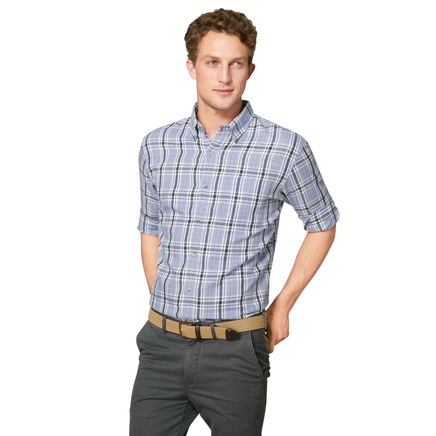 Arrow Plaid Sunwashed Twill Casual 