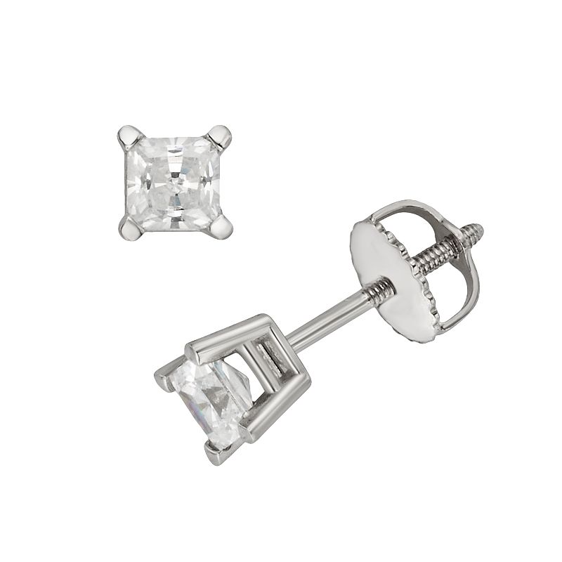 18k White Gold 1/2-ct. T.W. Ideal-Cut IGL Certified Diamond Stud Earrings, 