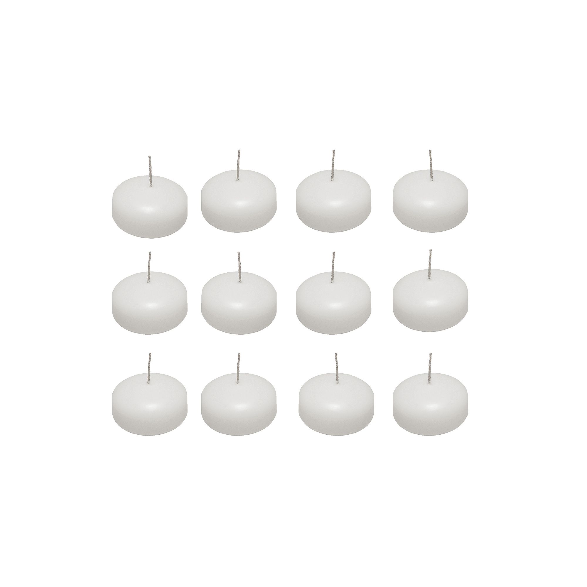 LumaBase 12-pk. Small Floating Candles - Indoor & Outdoor, White