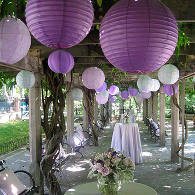 LumaBase 5-pk. Round Paper Lanterns - Indoor and Outdoor