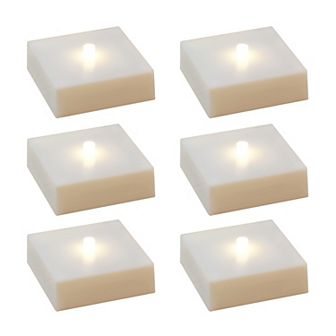 LumaBase Battery Operated LED Lights with Timer, Soft White - Set of 6