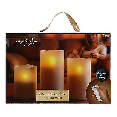 Apothecary & Company 3-pc. LED Candle Set with Remote