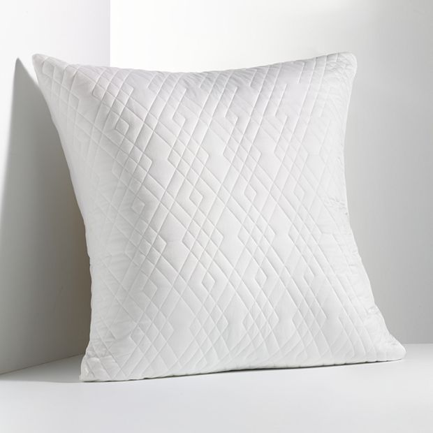 VERA WANG Solid Textured Pleats White Cotton European Sham Set  USHSGY1225794 - The Home Depot