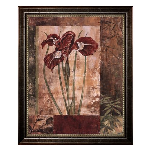 "Jeweled Iris I" Framed Canvas Wall Art by Maria Donovan