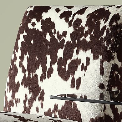 HomeVance Cowhide Print Accent Chair