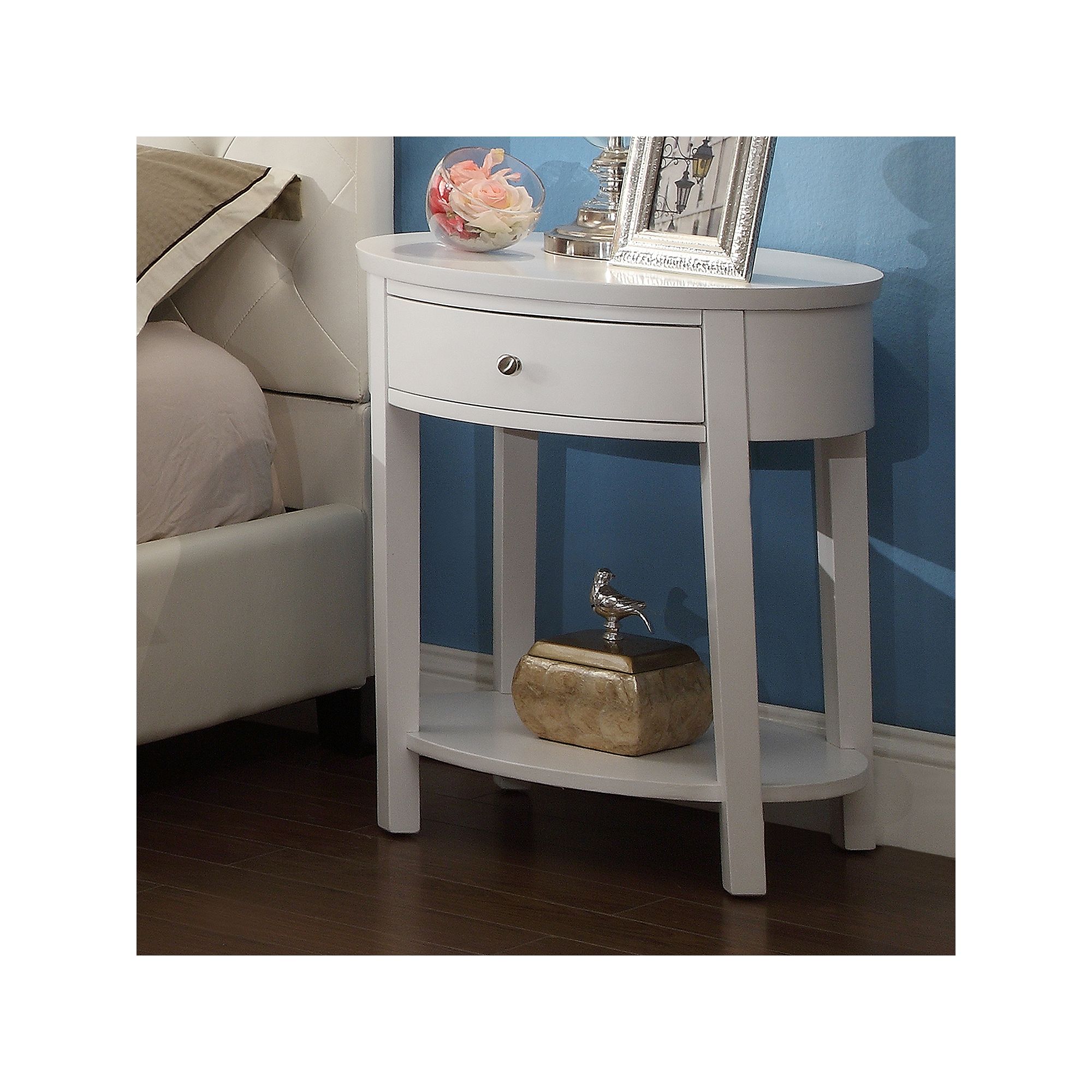 HomeVance Ellen Accent Table, White