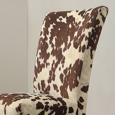 HomeVance 2-pc. Parson Cowhide Print Side Chair Set