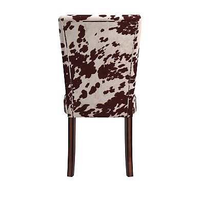 HomeVance 2-pc. Parson Cowhide Print Side Chair Set