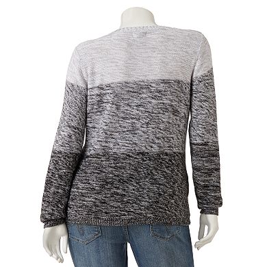Plus Size Croft & Barrow® Marled Dip-Dye Sweater