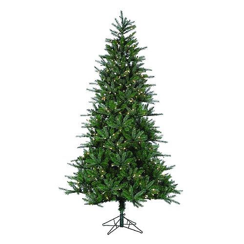 Sterling 7.5-ft Clear Pre-Lit Natural Cut Franklin Spruce Artificial Christmas Tree - Indoor