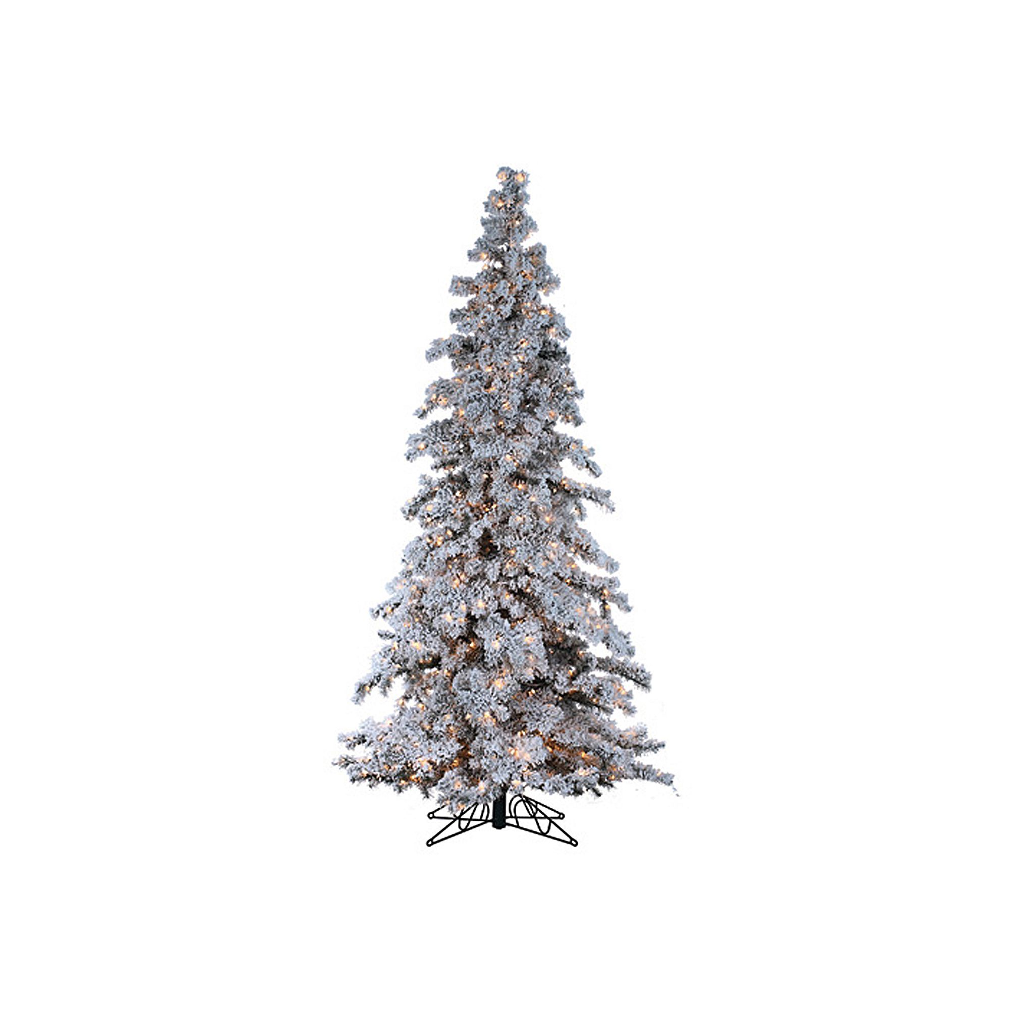 Sterling 9-ft. Clear Pre-Lit Flocked Spruce Artificial Christmas Tree - Ind