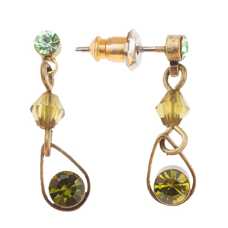 1928 Drop Earrings, Womens, Green