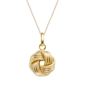 Jordan Blue 14k Gold Textured Love Knot Pendant