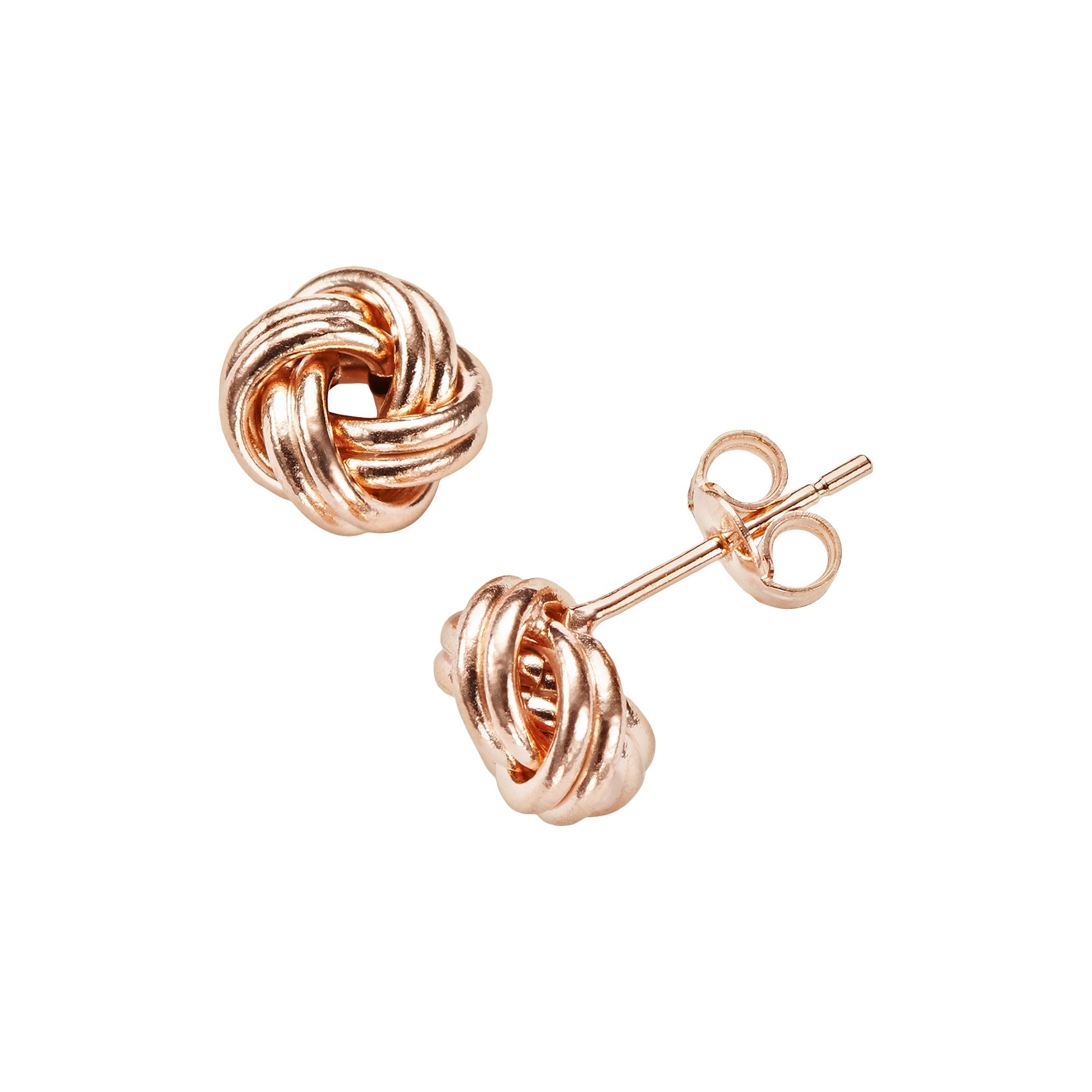 Jordan Blue 14k Rose Gold Love Knot Stud Earrings, Womens