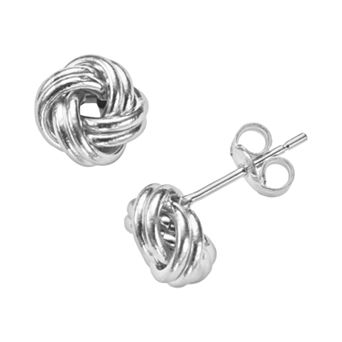 Jordan Blue 14k White Gold Love Knot Stud Earrings