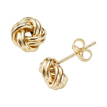 14k Gold Love Knot Stud Earrings