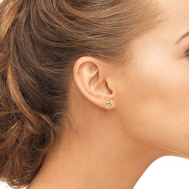 14k Gold Love Knot Stud Earrings