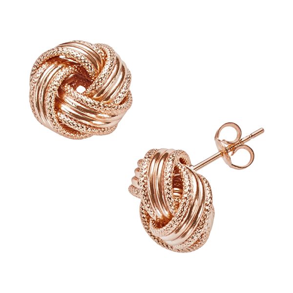 Rose gold store knot earrings