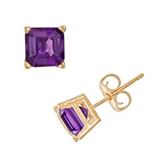 Celebration Gems 14k Gold African Amethyst Stud Earrings