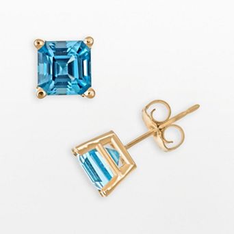 Celebration Gems 14k Gold Swiss Blue Topaz Stud Earrings