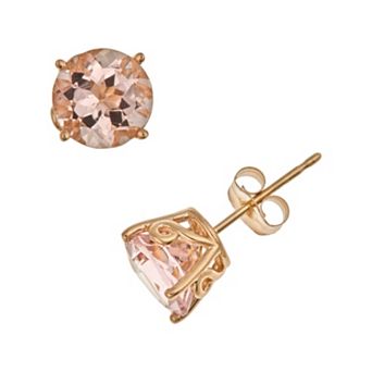 Celebration Gems 14k Gold Morganite Stud Earrings