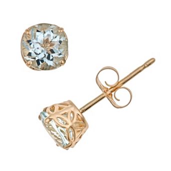 Celebration Gems 14k Gold Aquamarine Stud Earrings