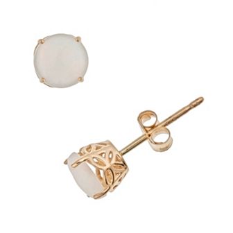 Celebration Gems 14k Gold Opal Stud Earrings