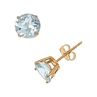 Celebration Gems 14k Gold Aquamarine Stud Earrings