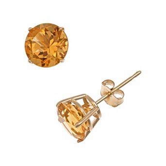 Celebration Gems 14k Gold Citrine Stud Earrings