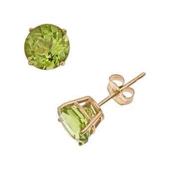 Celebration Gems 14k Gold Peridot Stud Earrings