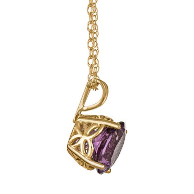 Celebration Gems 14k Gold African Amethyst Pendant